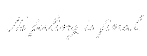 No feeling is final.